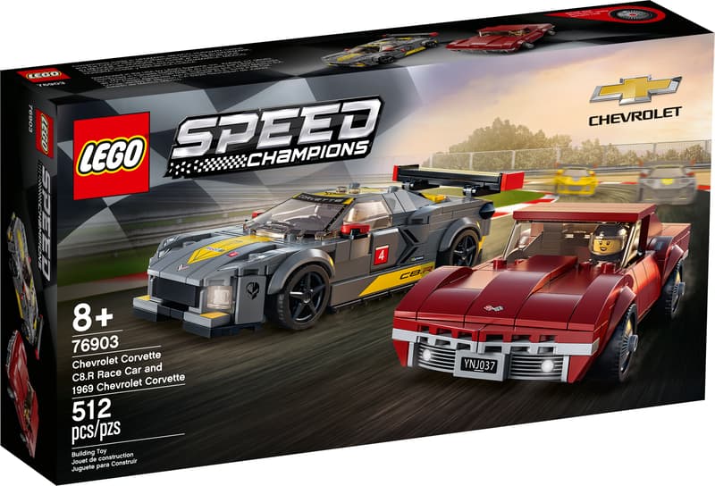 Lego: Speed Champions - Chevrolet Corvette C8.R Race Car and 1969 Chevrolet Corvette (76903)