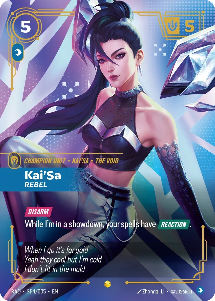 Kai'Sa, Rebel (K/DA Special Art Card) - SP4/005 (RAD) Showcase
