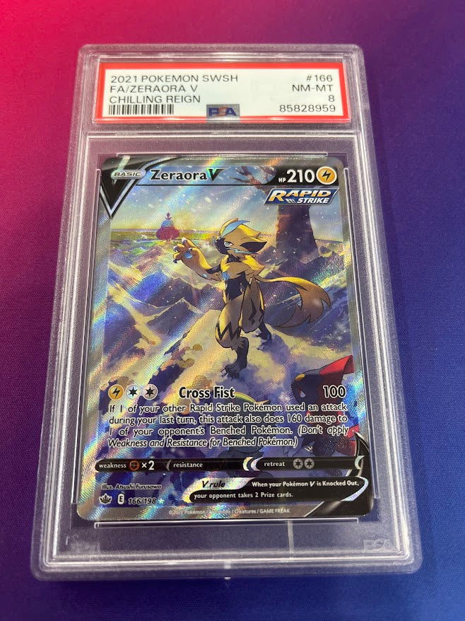 Zeraora V (Alternate Full Art) - 166/198 (SWSH06) Ultra Rare (Graded - Zeraora V (Alternate Full Art) - 166/198 (SWSH06) Ultra Rare (Graded -