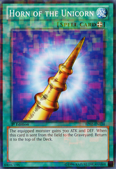 Horn of the Unicorn (Mosaic Rare) (BP02-EN134) Mosaic Rare - Near Mint 1st Edition