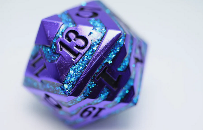 35mm Metal D20 - Purple with Blue Mica