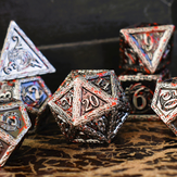 Ballad of the Bard Bloodstained Silver Metal Dice Set
