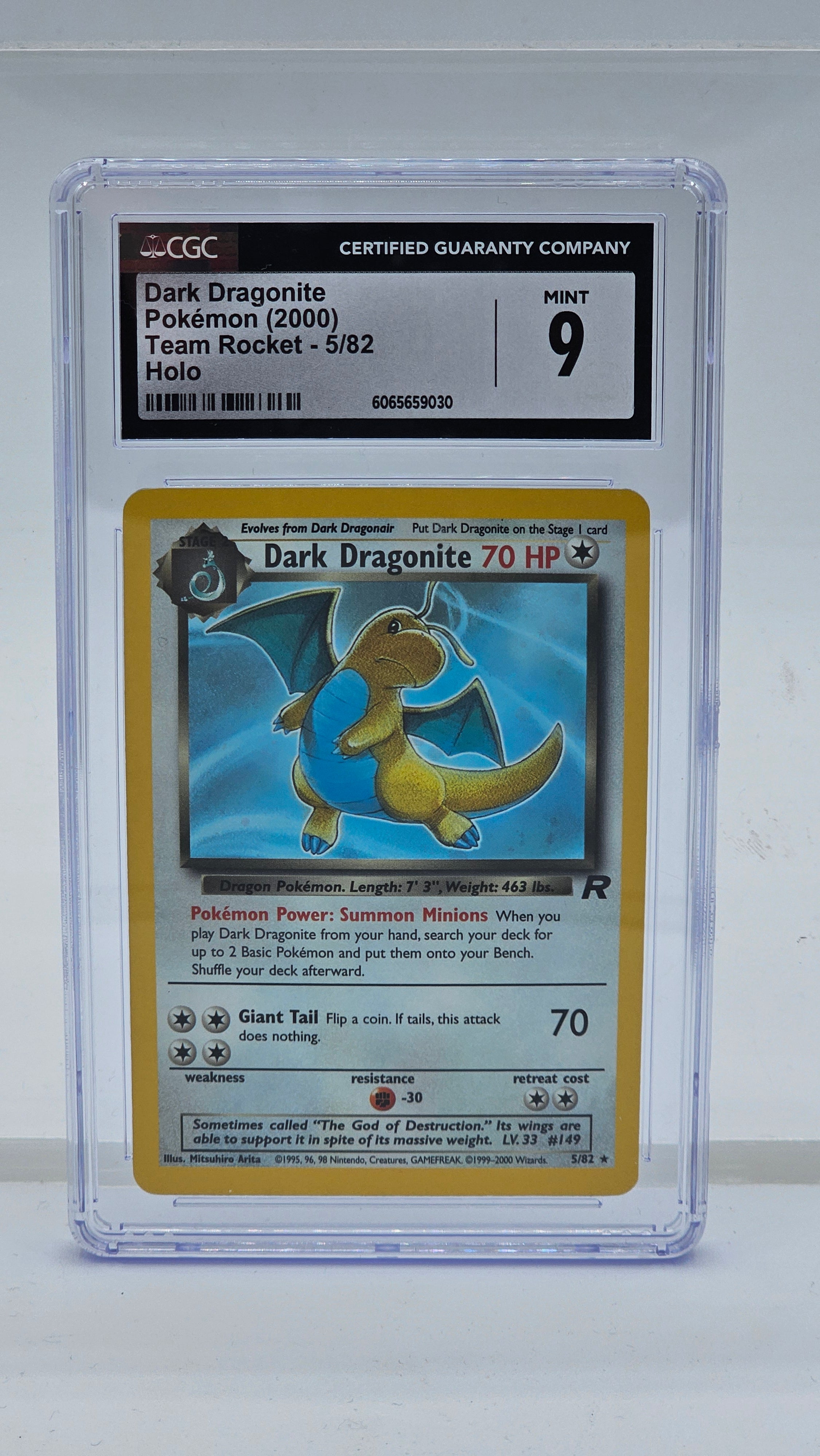 Dark Dragonite - 5/82 (TR) Holo Rare - Near Mint Unlimited (Graded - CGC 9)