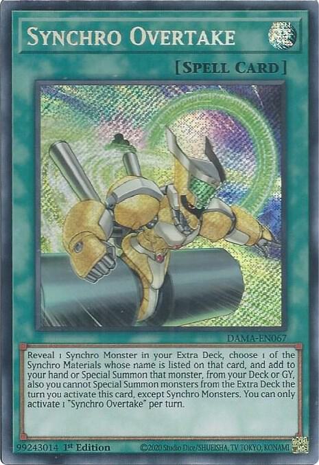 Synchro Overtake (DAMA-EN067) Secret Rare Near Mint 1st Edition