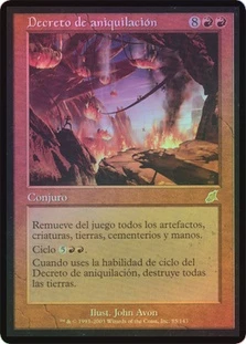 Decree of Annihilation (SCG-R-FOIL) Spanish, Moderate Play