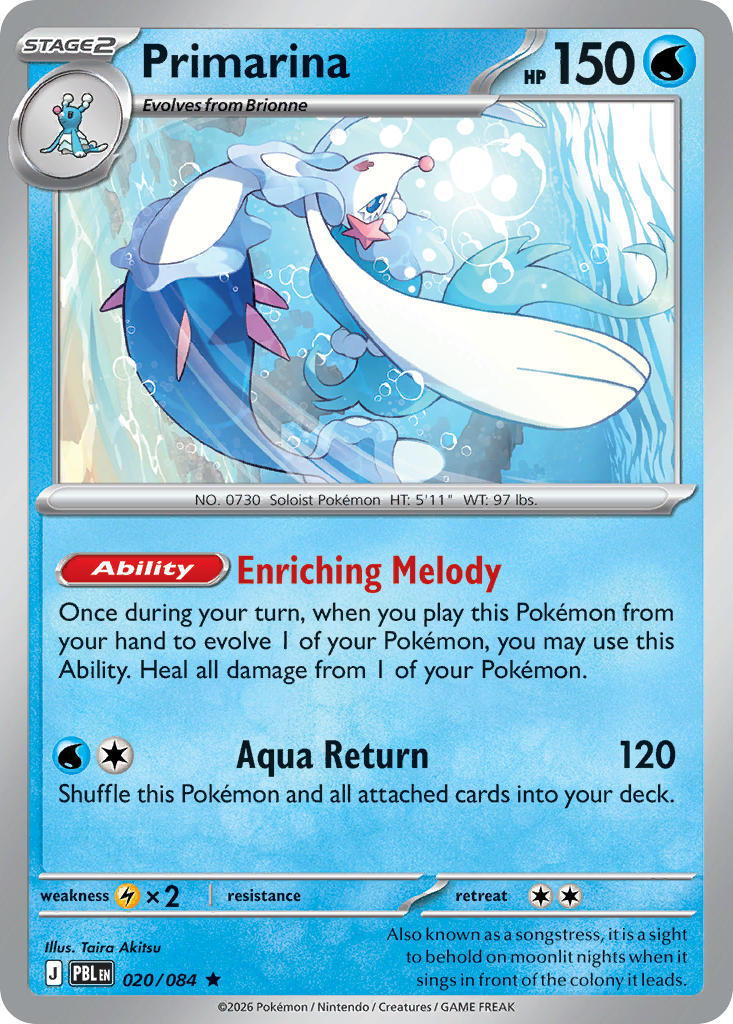 Primarina - 020/084 (PBL) Rare