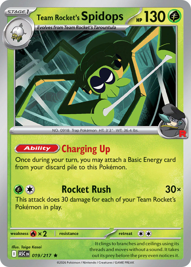 Team Rocket's Spidops - 019/217 (ASC) Rare