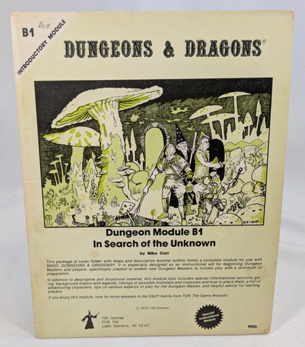 D&D Dungeon Module B1: In Search of the Unknown (1st Ed) (USED)