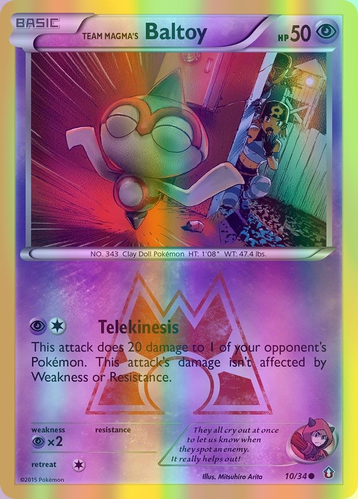 Team Magma's Baltoy - 010/034 (DCR) Common - Near Mint Reverse Holofoil