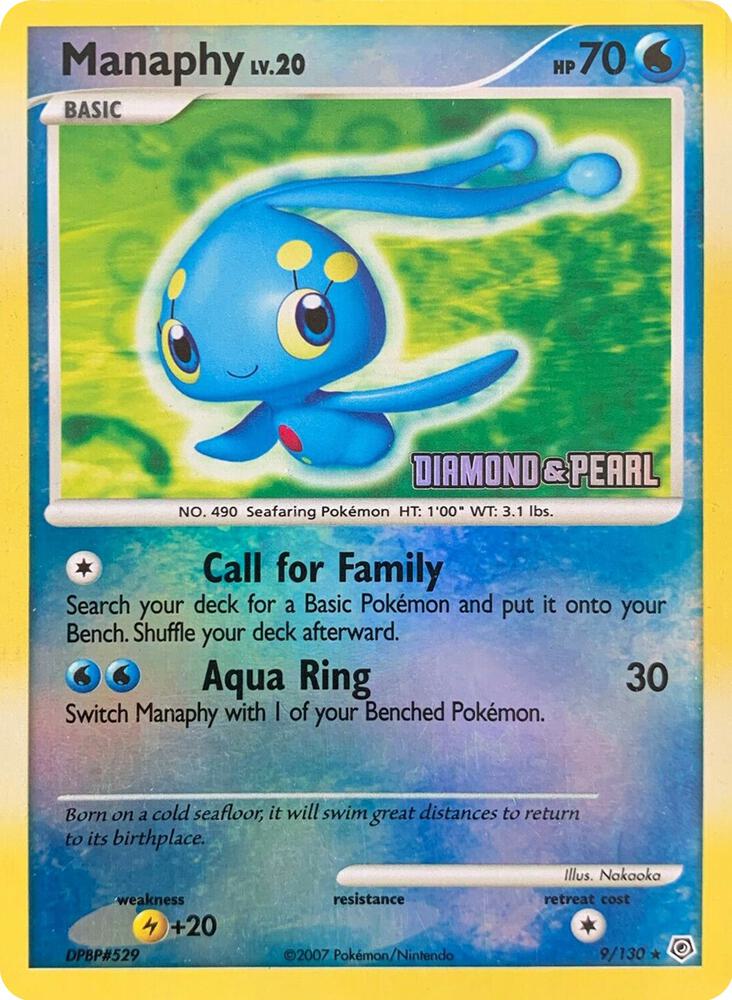 Manaphy (9/130) - Burger King Promos (BKP) Reverse Holofoil, Light Play