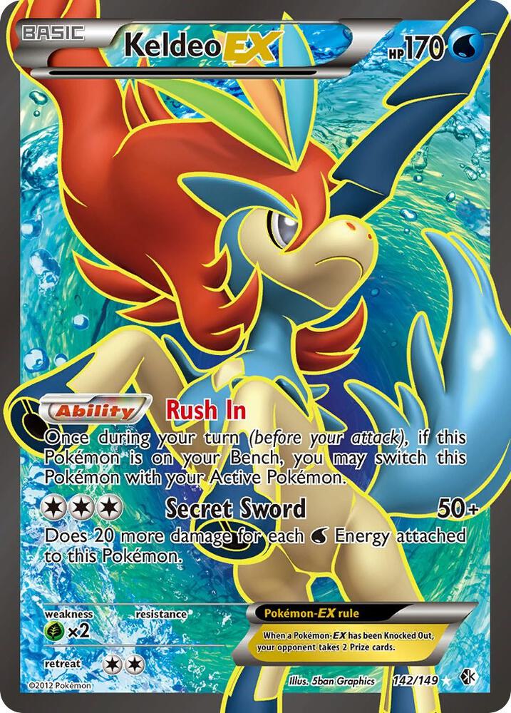 Keldeo EX (Full Art) - 142/149 (BCR) Ultra Rare - Near Mint