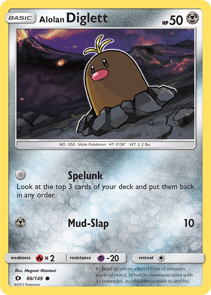 Alolan Diglett - 086/149 (SM01) Common - Near Mint