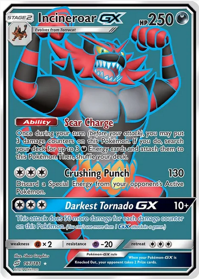Incineroar GX (167/181) Full Art Light Play