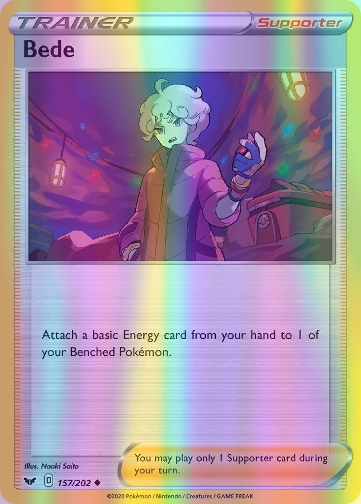 Bede - 157/202 (SWSH01) Uncommon - Near Mint Reverse Holofoil