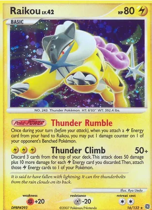 Raikou (16/132) - Heavy Play Holofoil