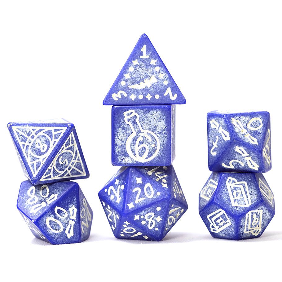 Sirius Dice: Illusory Stone - Purple Agate (7-Poly Set)