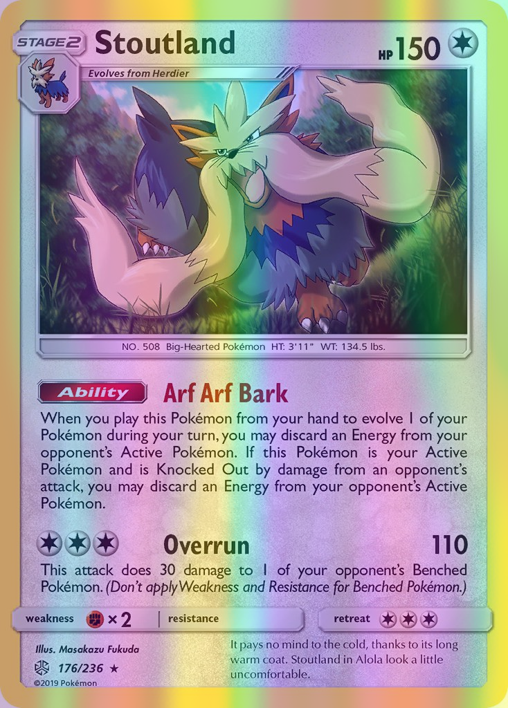 Stoutland - 176/236 (CEC) Holo Rare - Near Mint Reverse Holofoil