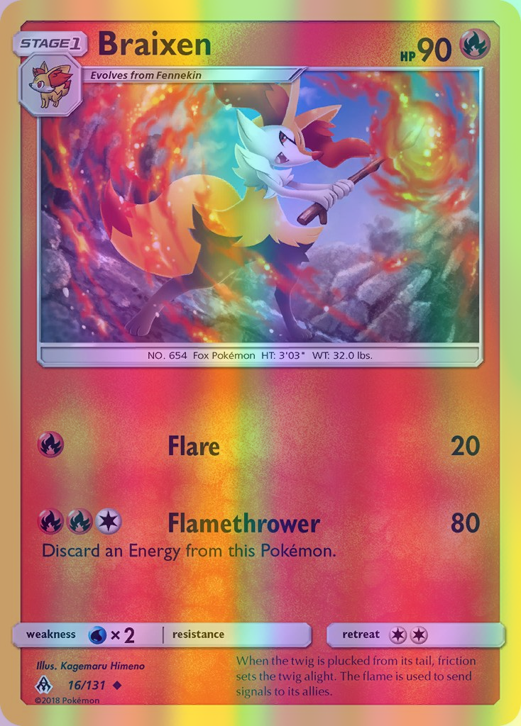 Braixen - 016/131 (FLI) Uncommon - Near Mint Reverse Holofoil