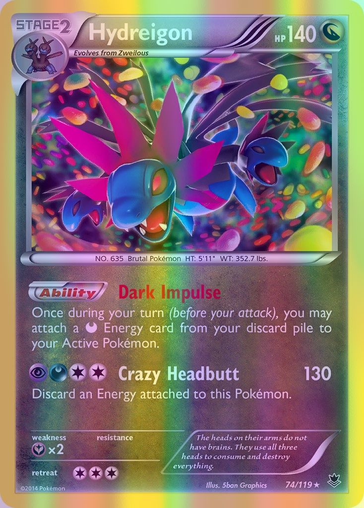 Hydreigon - 074/119 (PHF) Holo Rare - Near Mint Holofoil