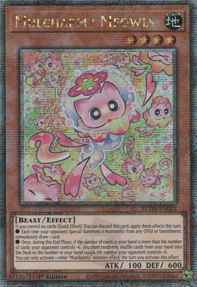 Mulcharmy Meowls (SUDA-EN025) Quarter Century Secret Rare - Near Mint 1st Edition