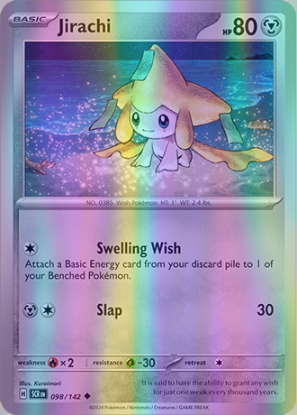 jirachi pokemon card holographic Jirachi - 098/142 (SCR) Uncommon