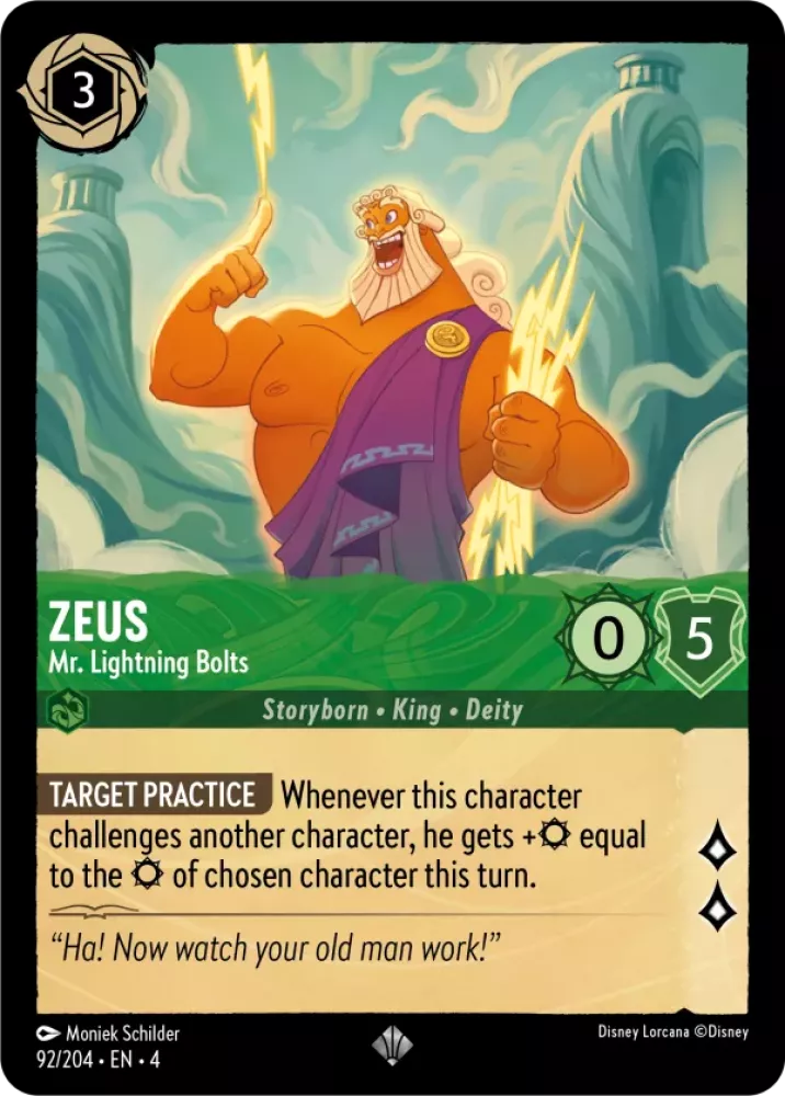 Zeus - Mr. Lightning Bolts (Ursula's Return 092/204) Super Rare - Near Mint