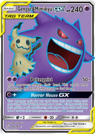 Gengar & Mimikyu GX (164/181) Full Art - Near Mint
