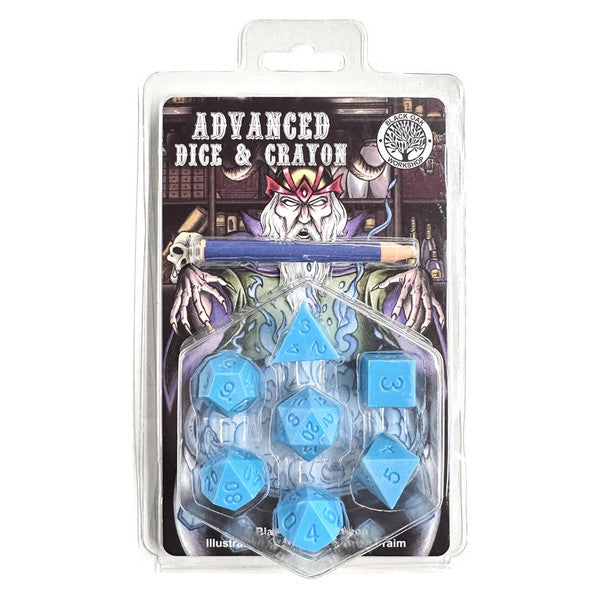 7-Set Advanced Dice & Crayon Set: Blue