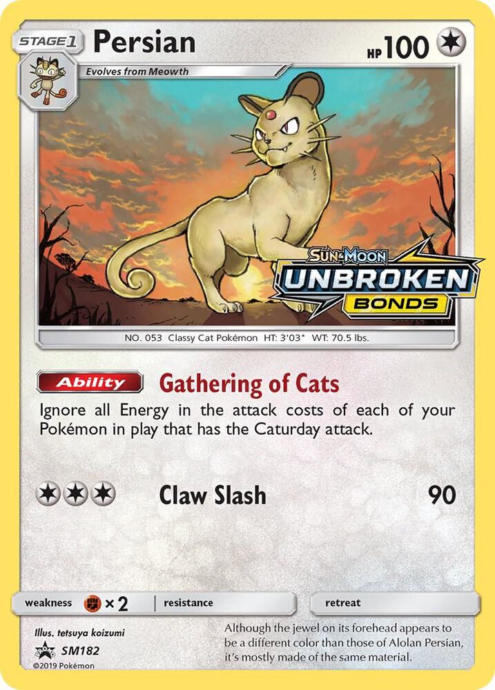 Persian (Prerelease) - SM182 (SM:PR) Promo - Moderate Play Holofoil