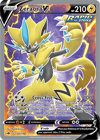 Zeraora V (Full Art) - 165/198 (SWSH06) Ultra Rare - Near Mint Holofoil