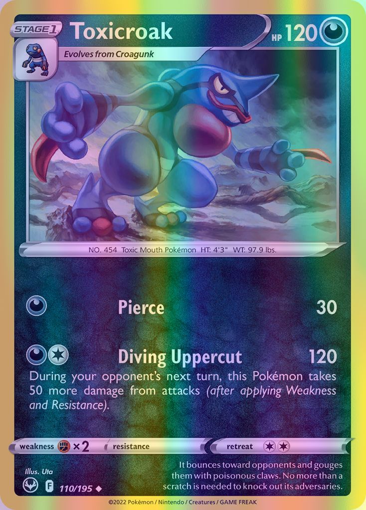 Toxicroak - 110/195 (SWSH12) Uncommon - Near Mint Reverse Holofoil