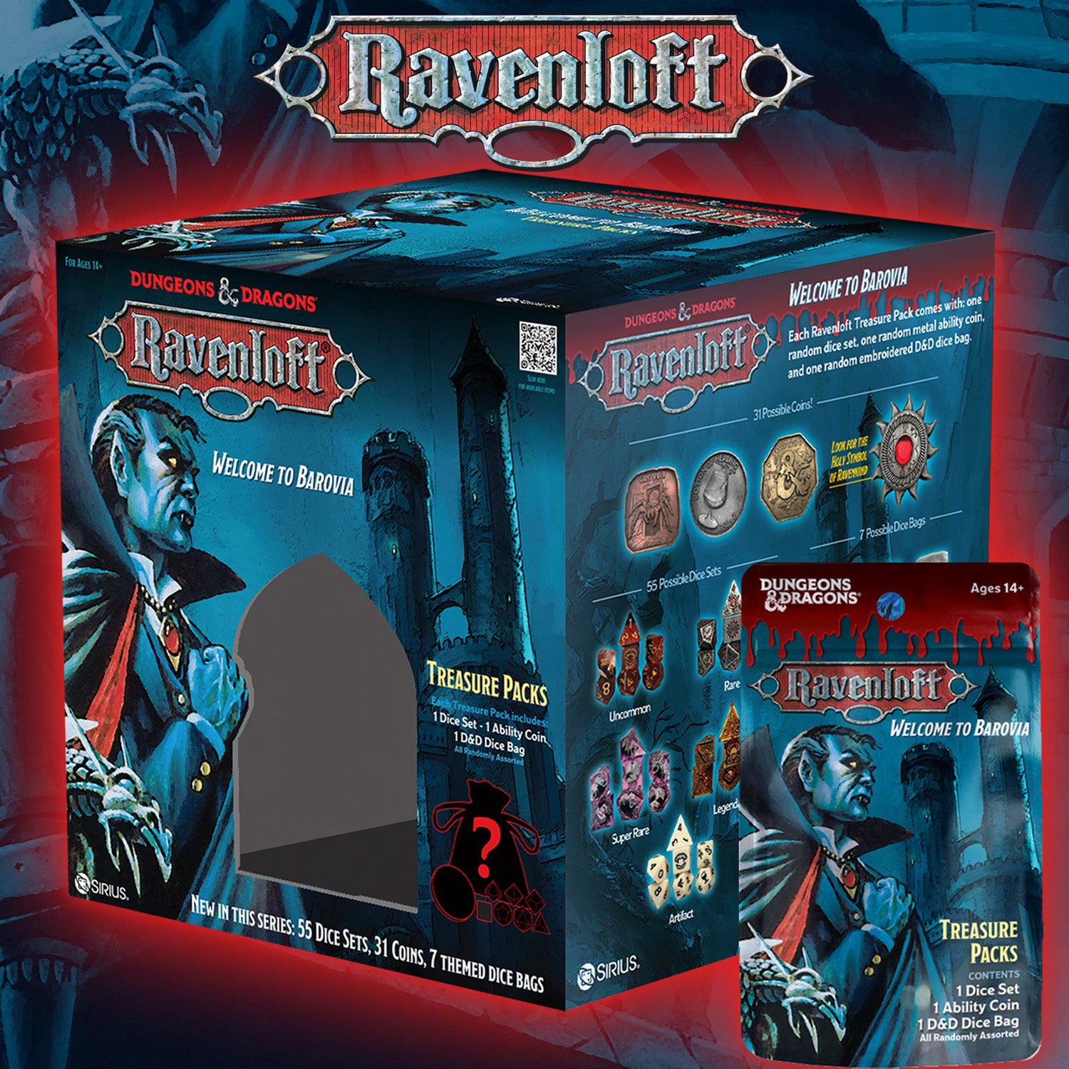 Sirius Dice: D&D Ravenloft - Castle Ravenloft Treasure Packs - Display (25)