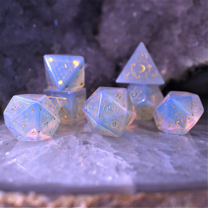 Spellcaster Opalite Stone Dice Set