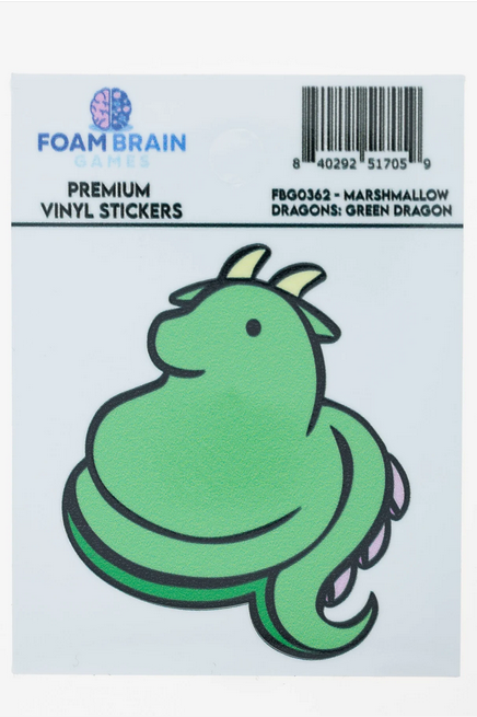 Marshmallow Dragons: Green Dragon Sticker