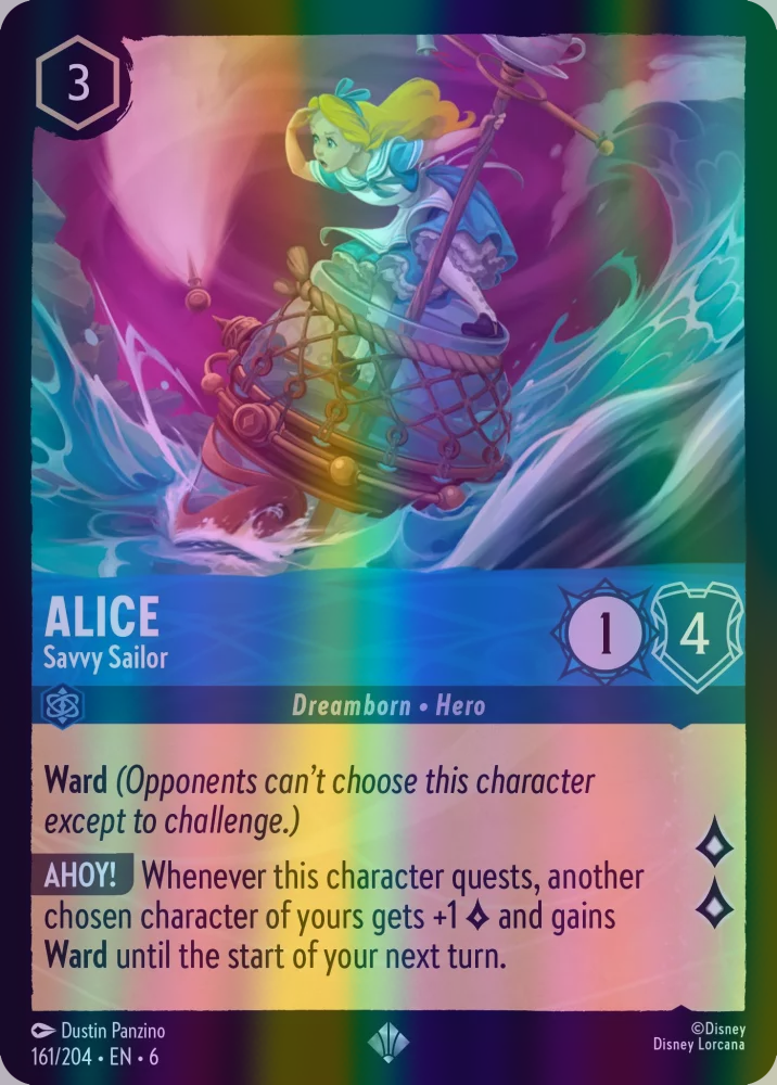 Alice - Savvy Sailor (Azurite Sea 161/204) Super Rare - Near Mint Cold Foil