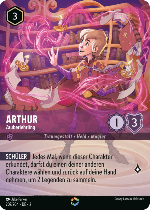 Arthur - Wizard's Apprentice (Alternate Art) (Rise of the Floodborn 207/204) Enchanted - Near Mint Holofoil (GERMAN)