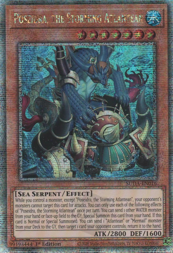 Poseidra, the Storming Atlantean (SUDA-EN016) Quarter Century Secret Rare - Near Mint 1st Edition