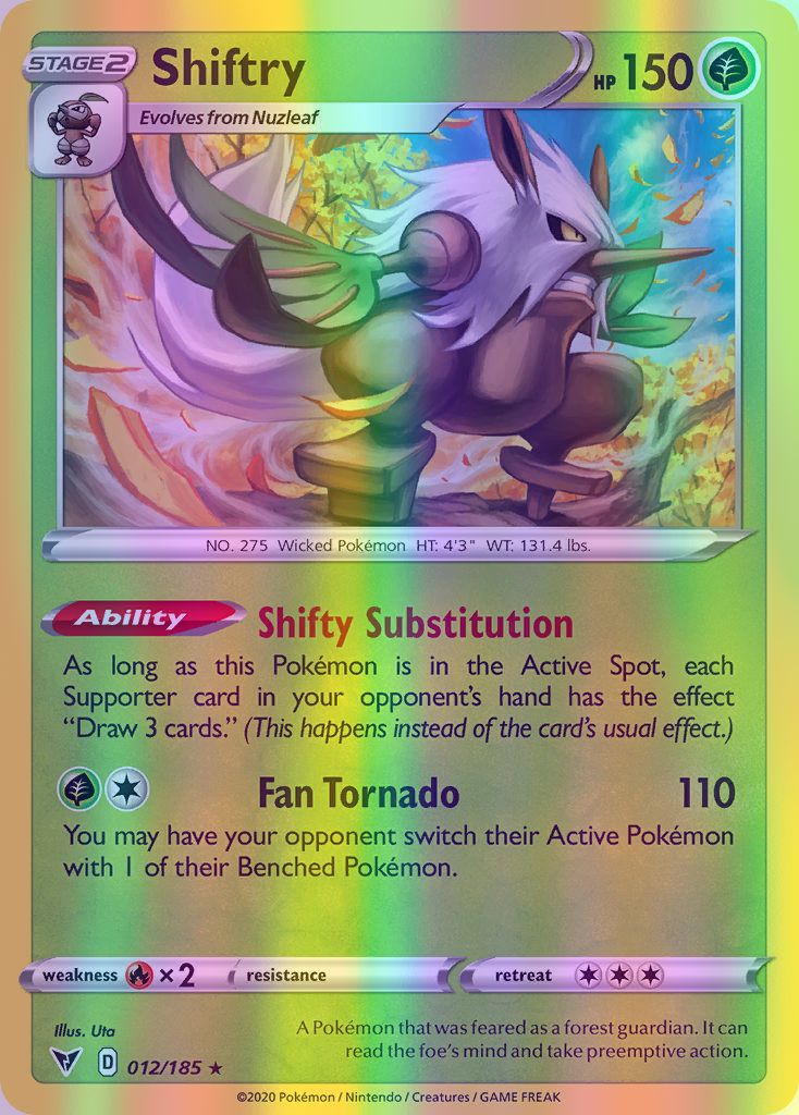 Shiftry - 012/185 (SWSH04) Rare - Near Mint Reverse Holofoil