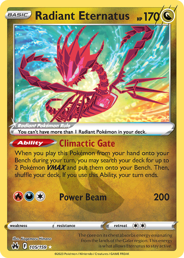 Radiant Eternatus - 105/159 (CRZ) Radiant Rare - Near Mint Holofoil