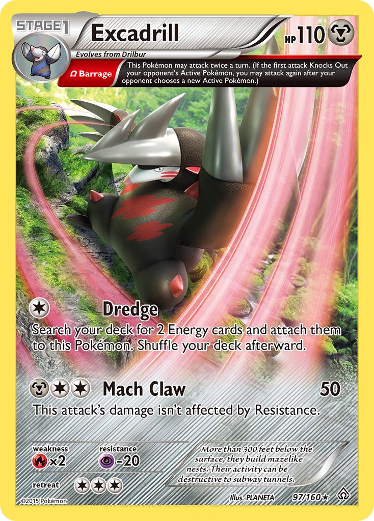 Excadrill (Omega) - 097/160 (PRC) Holo Rare - Near Mint Holofoil