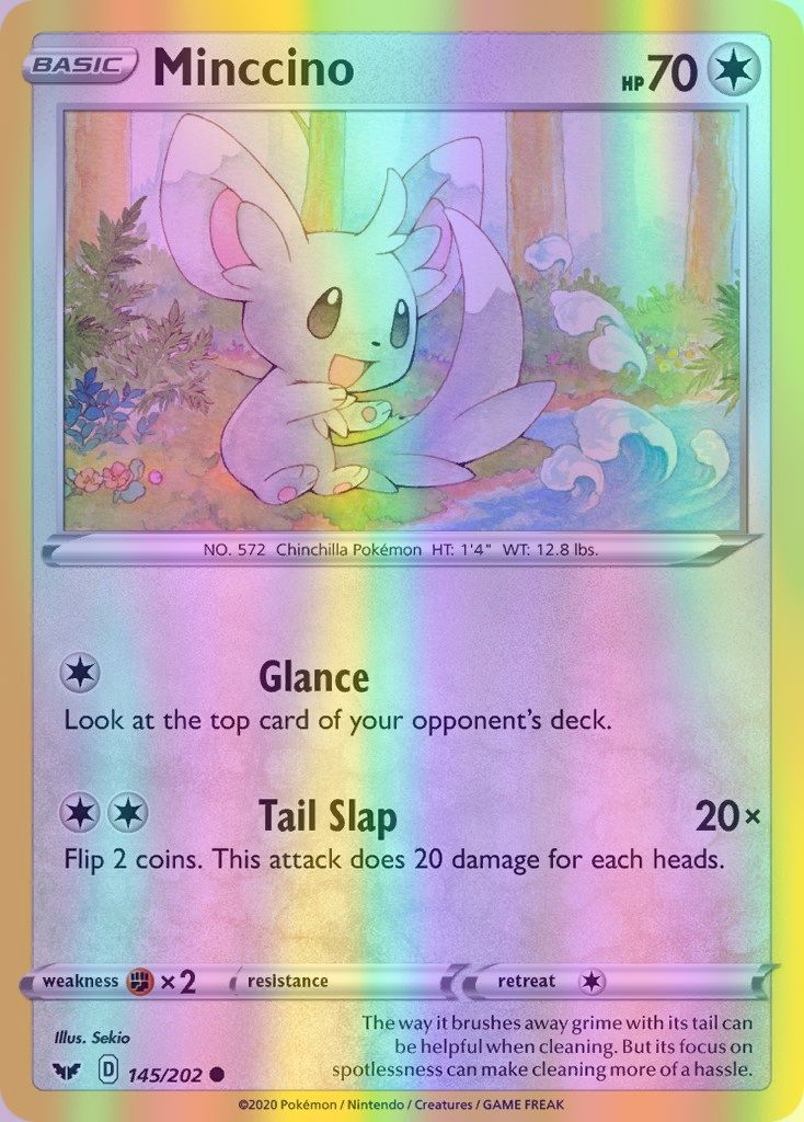 Minccino - 145/202 (SWSH01) Common - Near Mint Reverse Holofoil