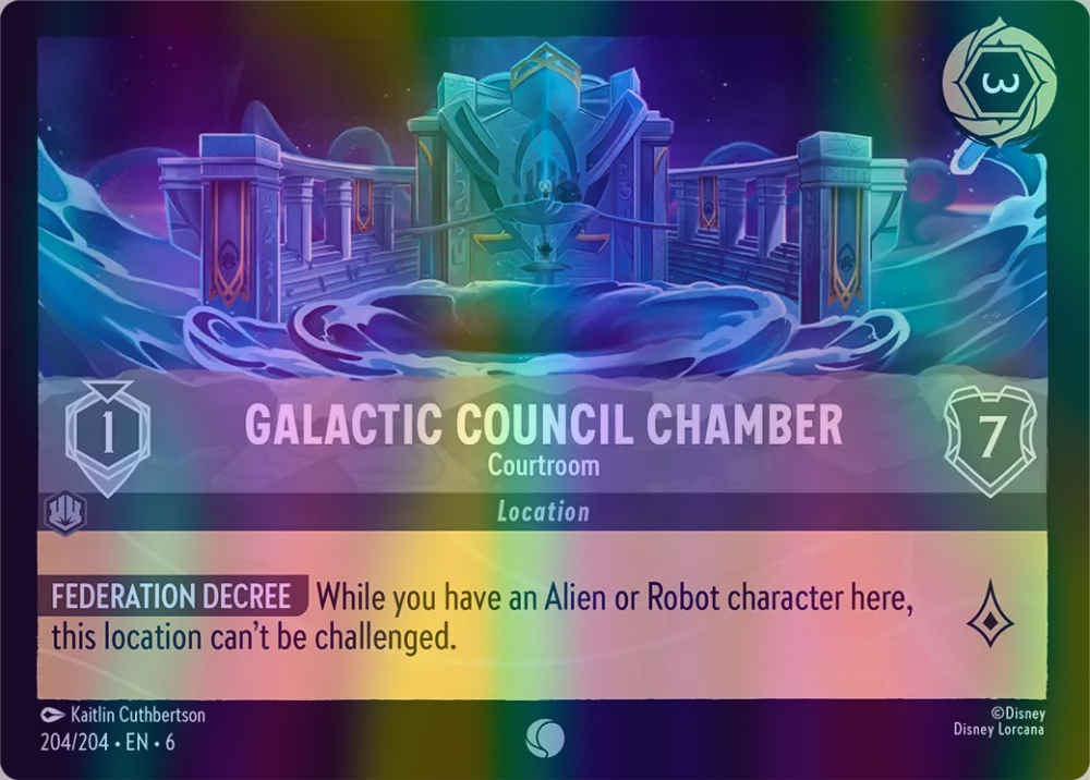 Galactic Council Chamber - Courtroom (Azurite Sea 204/204) Common - Near Mint Cold Foil