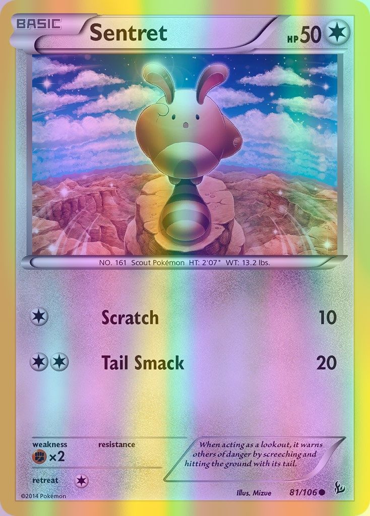 Sentret - 081/106 (FLF) Common - Near Mint Reverse Holofoil