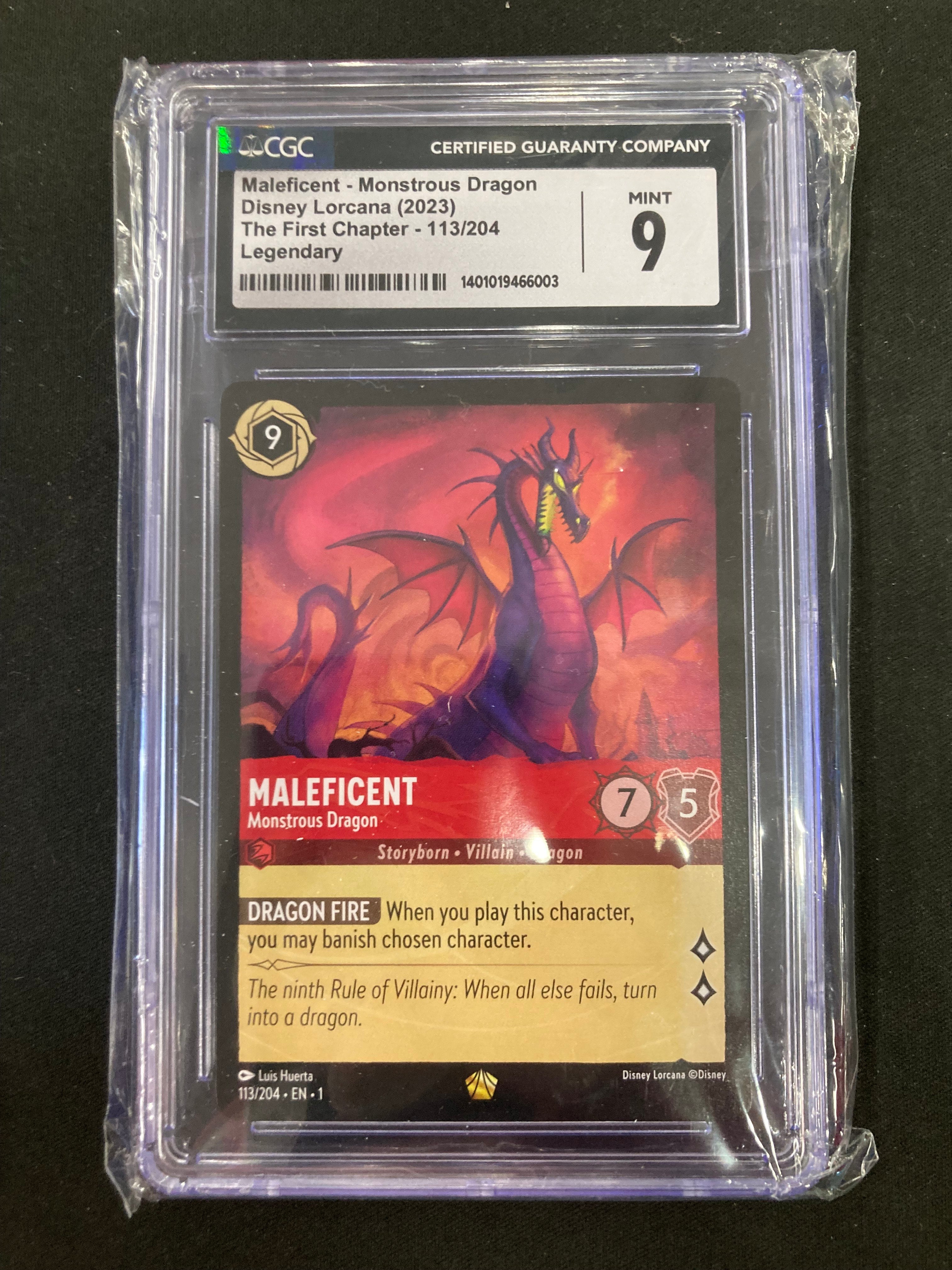 Maleficent- Monsterous Dragon Legendary 113/204 EN 1 - Near Mint (Graded - CGC-9)
