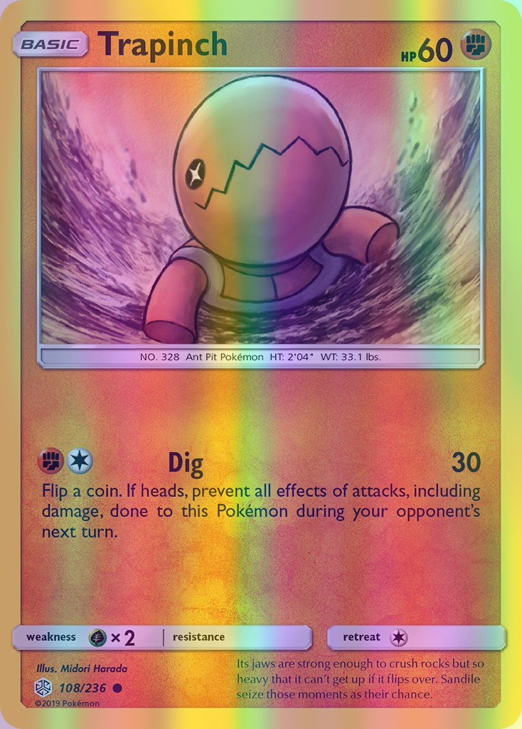 Trapinch - 108/236 (CEC) Common - Near Mint Reverse Holofoil