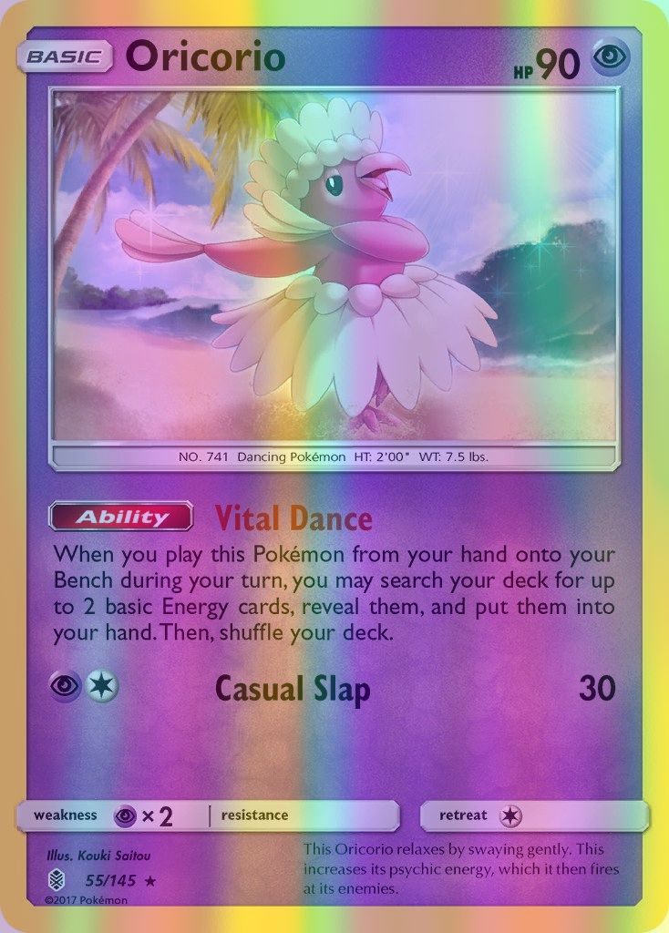 Oricorio - 055/145 (SM:GRI) Rare - Near Mint Reverse Holofoil