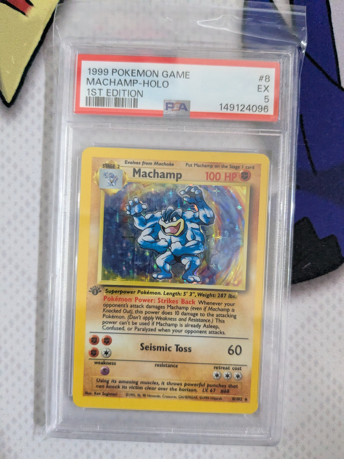 Machamp - 008/102 (BS) Holo Rare - Moderate Play Holofoil (Graded - PSA 5)