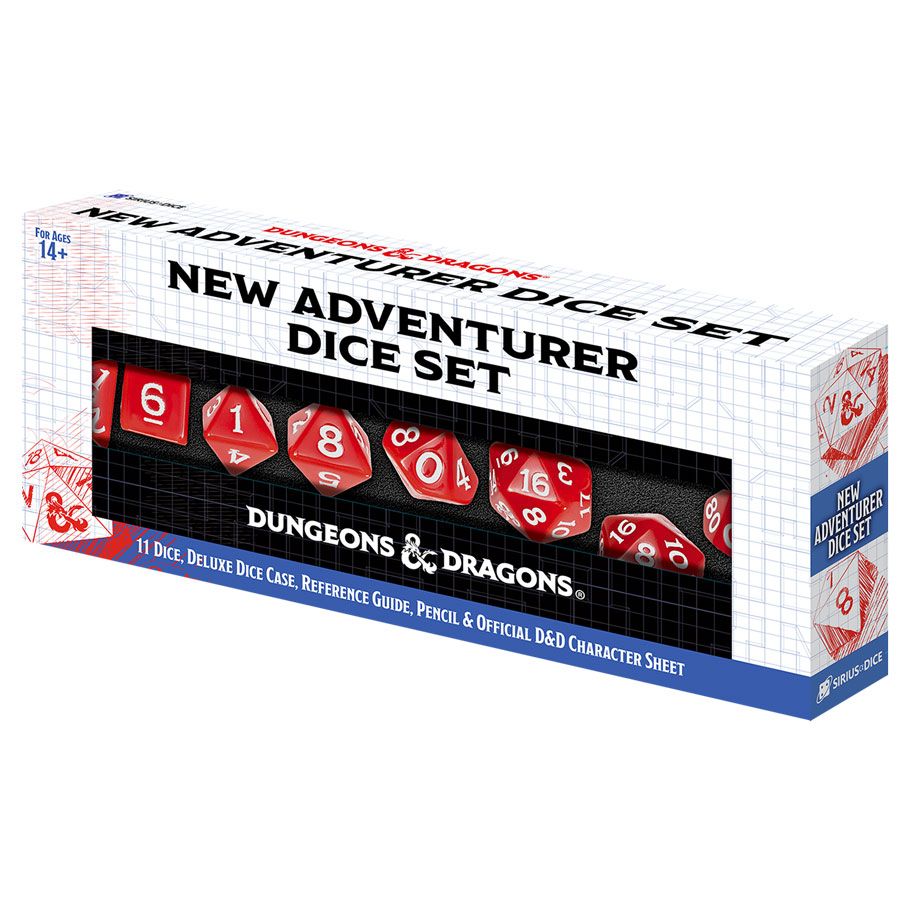 Sirius Dice: D&D New Adventurer Set with Red Dice