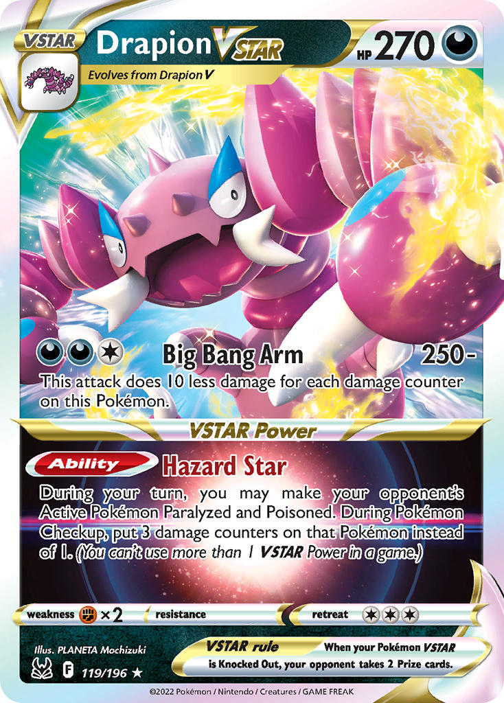 vstar rare cards Drapion VSTAR - 119/196 (SWSH11) Ultra Rare