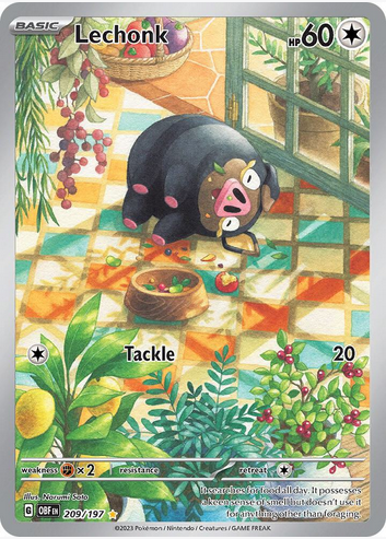 Lechonk - 209/197 (OBF) Illustration Rare - Moderately Played Holofoil